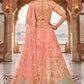 Peach Silk Heavy Mirror & Sequins Embroidered Bridal Lehenga Choli