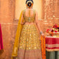 Gajji Silk Gorgeous Shaded Brass Green Printed Lehenga Choli