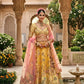 Mustard Yellow and Soft Pink Embroidered Silk Bridal Lehenga Choli
