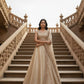 Champagne Gold Crush Silk Zari and Sequins Embroidered Lehenga Choli Set