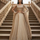 Champagne Gold Crush Silk Zari and Sequins Embroidered Lehenga Choli Set