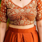 Semi-Stitched Rust Orange Embroidered Lehenga with Heavy Sequin embroidery