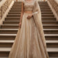 Champagne Gold Crush Silk Zari and Sequins Embroidered Lehenga Choli Set