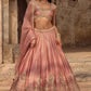 Ethereal Blush Pink Embroidered Lehenga with Heavy Thread Cutwork Border