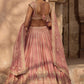Ethereal Blush Pink Embroidered Lehenga with Heavy Thread Cutwork Border