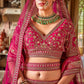 Rani Pink Silk Bridal Lehenga with Embroidered Belt Zardozi Florals
