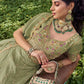 Royal Pista Green Silk Mehendi Lehenga Choli with Bead Embroidery Elegant