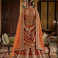 Rust Orange Silk Bridal Lehenga with Double Dupatta Zari Handwork
