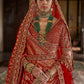Red Bridal Silk Lehenga with Heavy Zari Embroidery and Double Dupatta