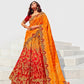 Tangerine Orange Banarasi Silk Lehenga Choli with Zari and Khatli Embroidery