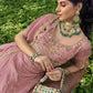 Royal Pink Silk Mehendi Lehenga Choli with Bead Embroidery Elegant