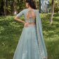 Royal Sky Blue Silk Mehendi Lehenga Choli with Bead Embroidery Elegant