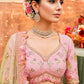 Light Pink and Pista Green Embroidered Silk Bridal Lehenga Choli