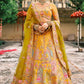 Vibrant Mustard Yellow Embroidered Silk Bridal Lehenga Choli with Traditional Motifs