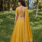 Royal Yellow Silk Mehendi Lehenga Choli with Bead Embroidery Elegant