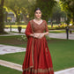 Sequin Work Rust Orange Rangoli Silk Wedding Lehenga Choli with Matching Dupatta