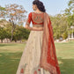Tissue Silk Wedding Lehenga Choli Peacock Embroidery with Dupatta Elegant