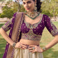 Purple Tissue Silk Wedding Lehenga Choli Peacock Embroidery with Dupatta Elegant