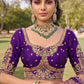 Purple Tissue Silk Wedding Lehenga Choli Peacock Embroidery with Dupatta Elegant