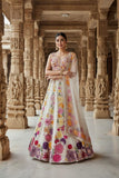 Chinon Multi-Thread & Sequin Embroidered Semi-Stitched Lehenga Choli
