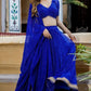 Designer Blue Leheriya Printed Party Wear Lehenga & Unstitched Blouse with Dupatta