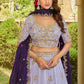 Lavender Tissue Lehenga Choli with Contrast Dupatta Elegant Festive Wear