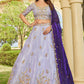 Lavender Tissue Lehenga Choli with Contrast Dupatta Elegant Festive Wear