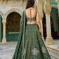 Bottle Green Tissue Silk Lehenga Choli Floral Zari Embroidery Elegant