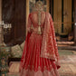 Red Bridal Silk Lehenga with Heavy Zari Embroidery and Double Dupatta