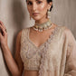 Cream Tissue Bead Work Bridesmaid Lehenga Choli with Dupatta Elegant Wear