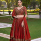 Sequin Work Rust Orange Rangoli Silk Wedding Lehenga Choli with Matching Dupatta