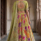 Green Tissue Bead Work Bridesmaid Lehenga Choli with Dupatta Elegant Wear