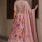Tissue Pink Bead Work Bridesmaid Lehenga Choli with Dupatta Elegant Wear