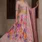 Tissue Pink Bead Work Bridesmaid Lehenga Choli with Dupatta Elegant Wear
