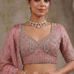 Tissue Pink Bead Work Bridesmaid Lehenga Choli with Dupatta Elegant Wear