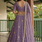 Purple Tissue Lehenga Embroidered Sequins Stones Beads Zari Work Elegant Wear