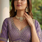 Purple Tissue Lehenga Embroidered Sequins Stones Beads Zari Work Elegant Wear