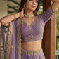 Purple Tissue Lehenga Embroidered Sequins Stones Beads Zari Work Elegant Wear