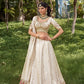 Royal Off white Silk Mehendi Lehenga Choli with Bead Embroidery Elegant