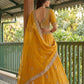 Yellow Tissue Lehenga Embroidered Sequins Stones Beads Zari Work Elegant Wear