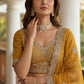 Yellow Tissue Lehenga Embroidered Sequins Stones Beads Zari Work Elegant Wear