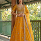 Yellow Tissue Lehenga Embroidered Sequins Stones Beads Zari Work Elegant Wear
