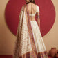Off White Zari Weaving Viscose Silk Lehenga Choli Traditional Elegant
