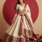 Off White Zari Weaving Viscose Silk Lehenga Choli Traditional Elegant