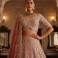 Net Bridal Lehenga Zardozi Peacock Motifs Embroidery Elegant Wedding