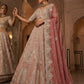 Net Bridal Lehenga Zardozi Peacock Motifs Embroidery Elegant Wedding