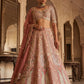 Net Bridal Lehenga Zardozi Peacock Motifs Embroidery Elegant Wedding
