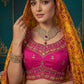 Multi Color Dola Silk Lehenga Choli Weaving Work Wedding Wear Elegant