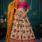 Multi Color Dola Silk Lehenga Choli Weaving Work Wedding Wear Elegant