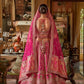 Rani Pink Silk Bridal Lehenga with Embroidered Belt Zardozi Florals